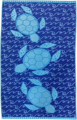 INFINI HOMES Premium Jacquard Beach Towel 86x162cm - Turtle Design Cotton Towel UAE