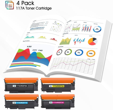 HP 117A Compatible Toner Cartridge Set - 4 Pack for HP Color Laser 150 178 179 Printers UAE