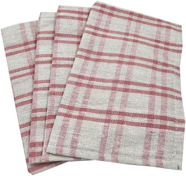 INFINI HOMES Orchard Pink Multi Checks Tea Towel Set - Premium Kitchen Linens UAE