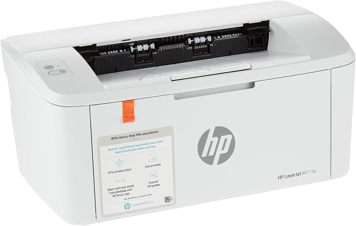 HP LaserJet M111a compact monochrome laser printer open paper input tray UAE office use