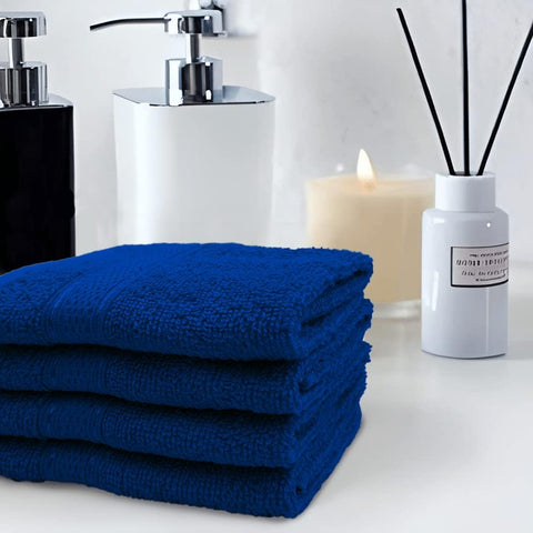 INFINI HOMES Daffodil Royal Blue Premium Face Towel Set - 30x30cm (24 Pack) | UAE Hotel Spa Quality