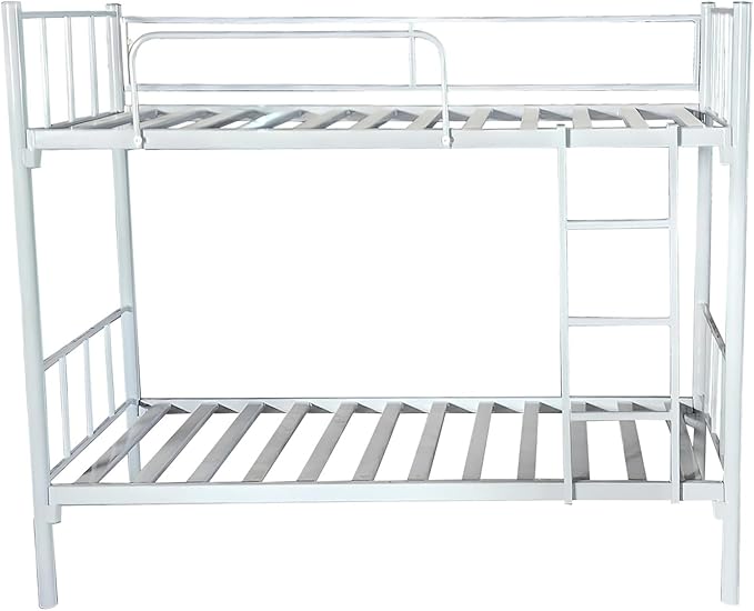 Premium Steel Metal Bunk Bed Dubai UAE | Double Grey Bunk Bed 190x90x175cm | Free Delivery Across UAE
