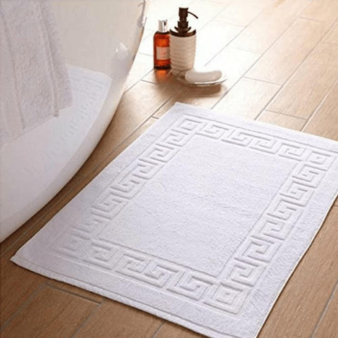 INFINI HOMES Magnolia White Luxury Bath Mat Set - Premium 100% Cotton Hotel Quality (50x80cm, Set of 2) - UAE Wide Delivery