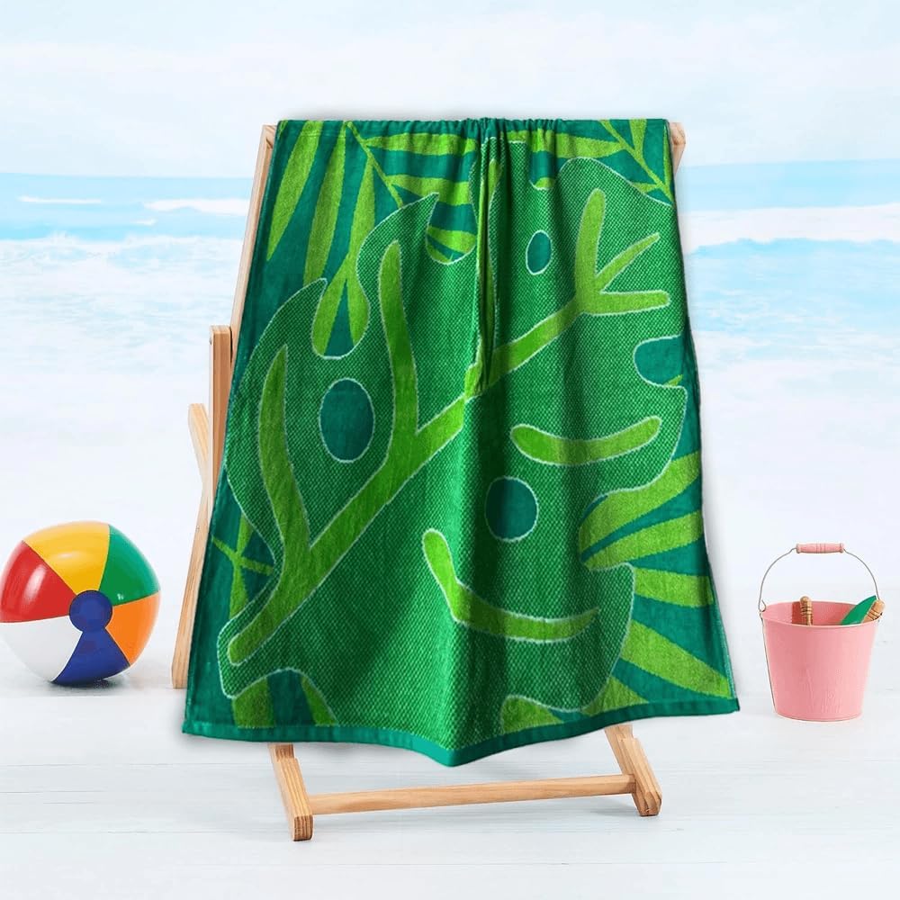 INFINI HOMES Premium Jacquard Beach Towel 86x162cm - Luxury Cotton Bath Towel UAE
