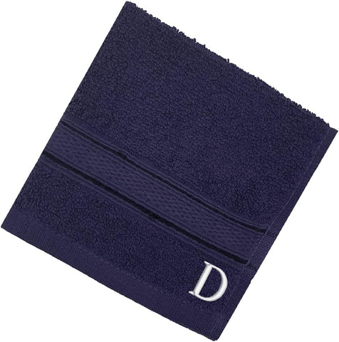 INFINI HOMES Premium Daffodil Brown Monogrammed Face Towel Set - Letter D (30x30cm, 6-Pack)
