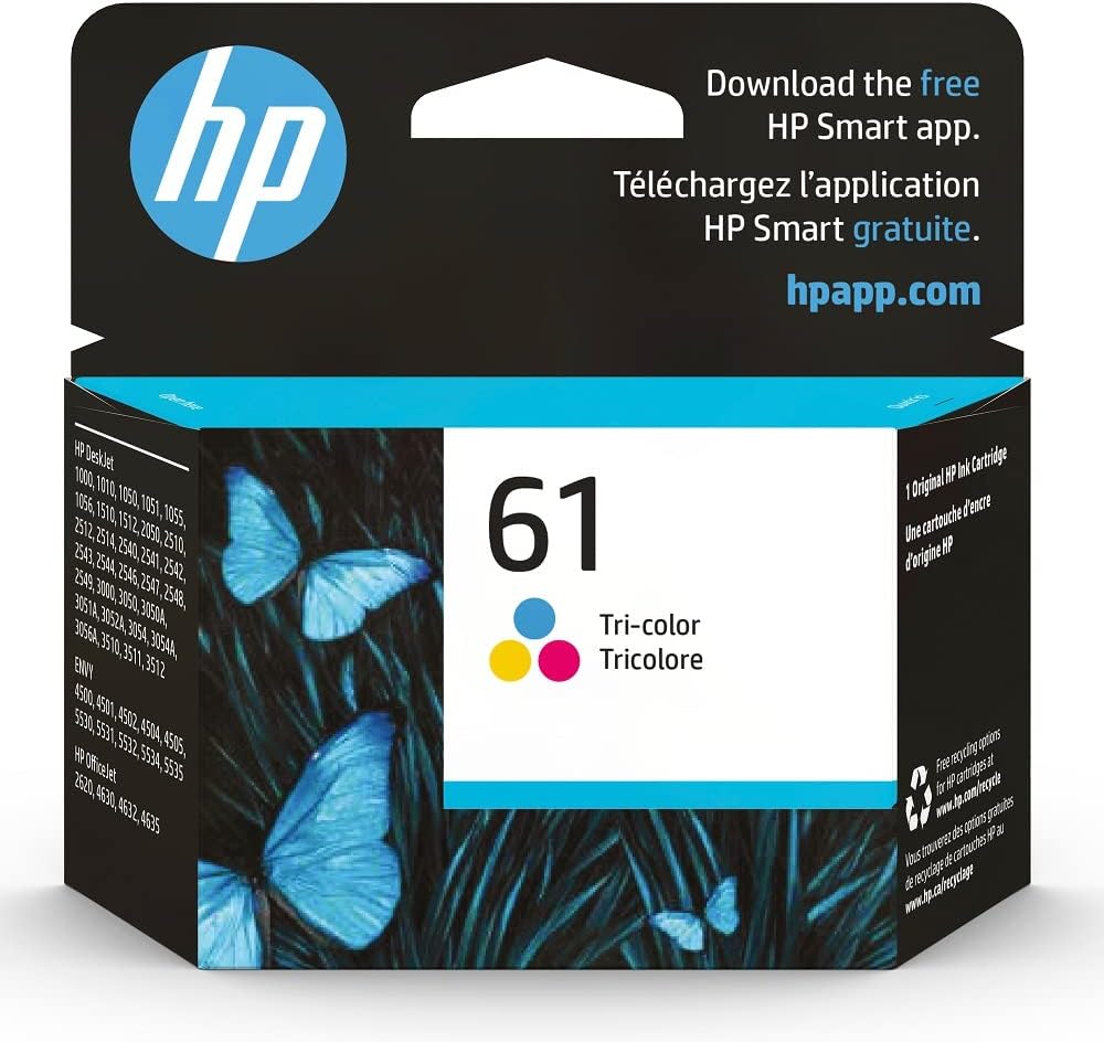 HP 61 Tri-Color Ink Cartridge Dubai UAE | Compatible with HP Deskjet, ENVY, Officejet Printers