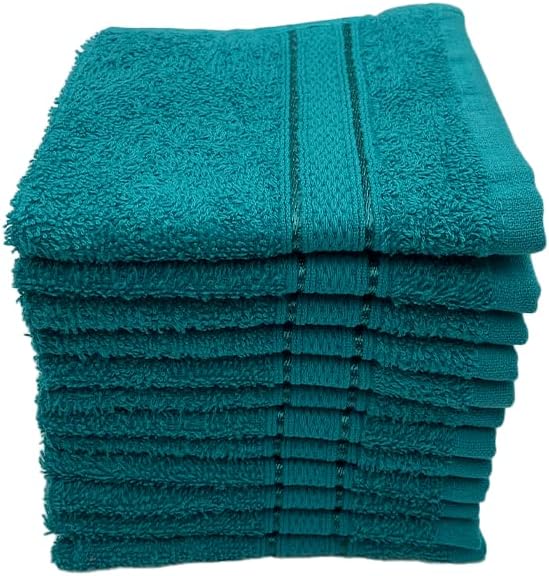INFINI HOMES Daffodil Premium Face Towel Set - 30x30cm (12 Pack) | 100% Cotton Hotel Quality Bath Linen UAE