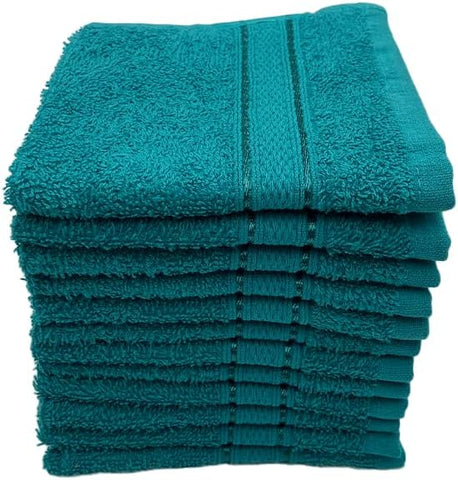 INFINI HOMES Daffodil Premium Face Towel Set - 30x30cm (12 Pack) | 100% Cotton Hotel Quality Bath Linen UAE