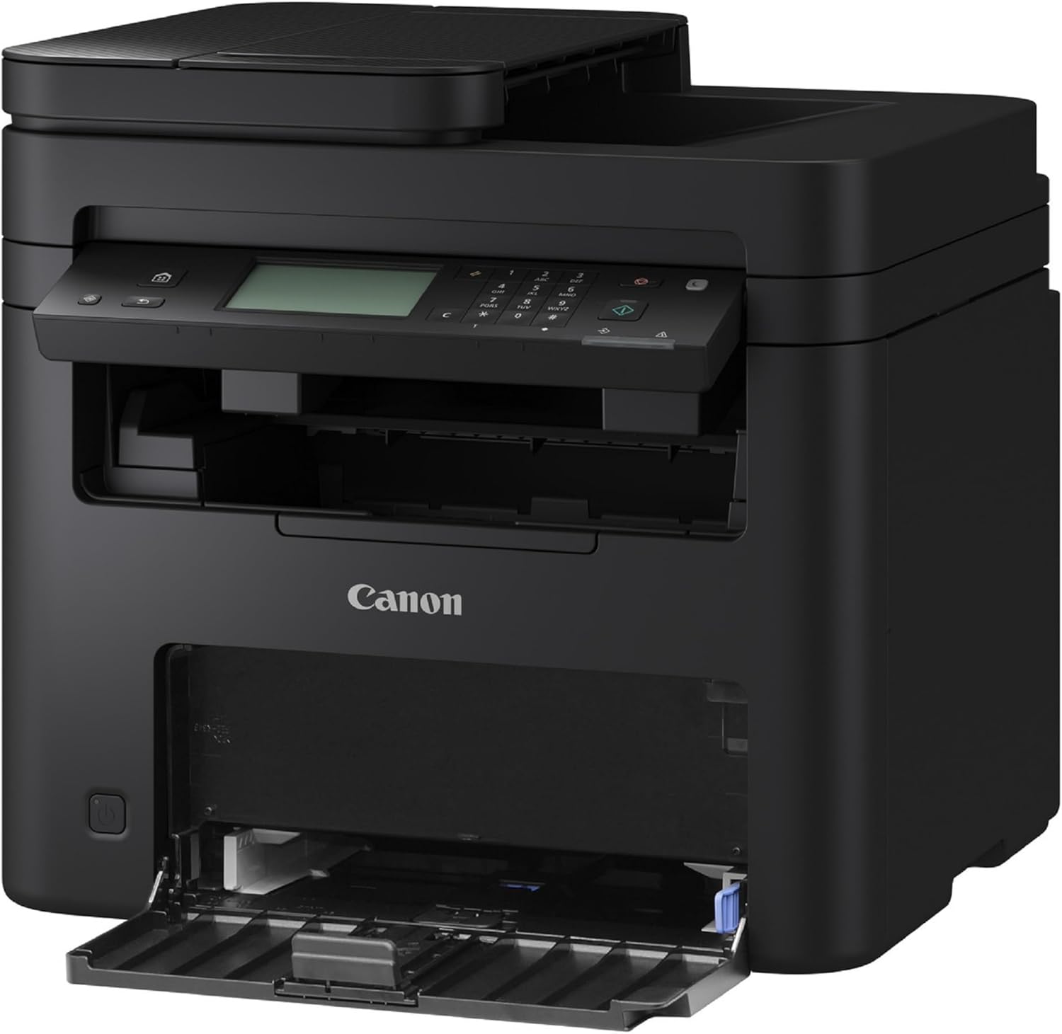 Canon i-SENSYS MF275dw All-in-One Laser Printer angled view with open paper tray – wireless office printer UAE
