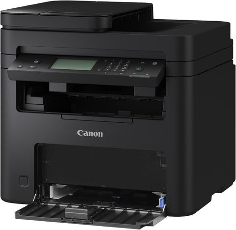 Canon i-SENSYS MF275dw All-in-One Laser Printer angled view with open paper tray – wireless office printer UAE