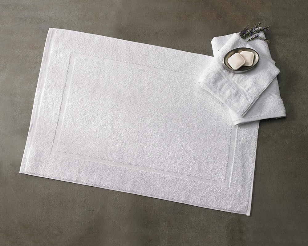 INFINI HOMES White Luxury Bath Mat Set - Premium 100% Cotton 50x80cm (Pack of 2) - UAE Wide Delivery