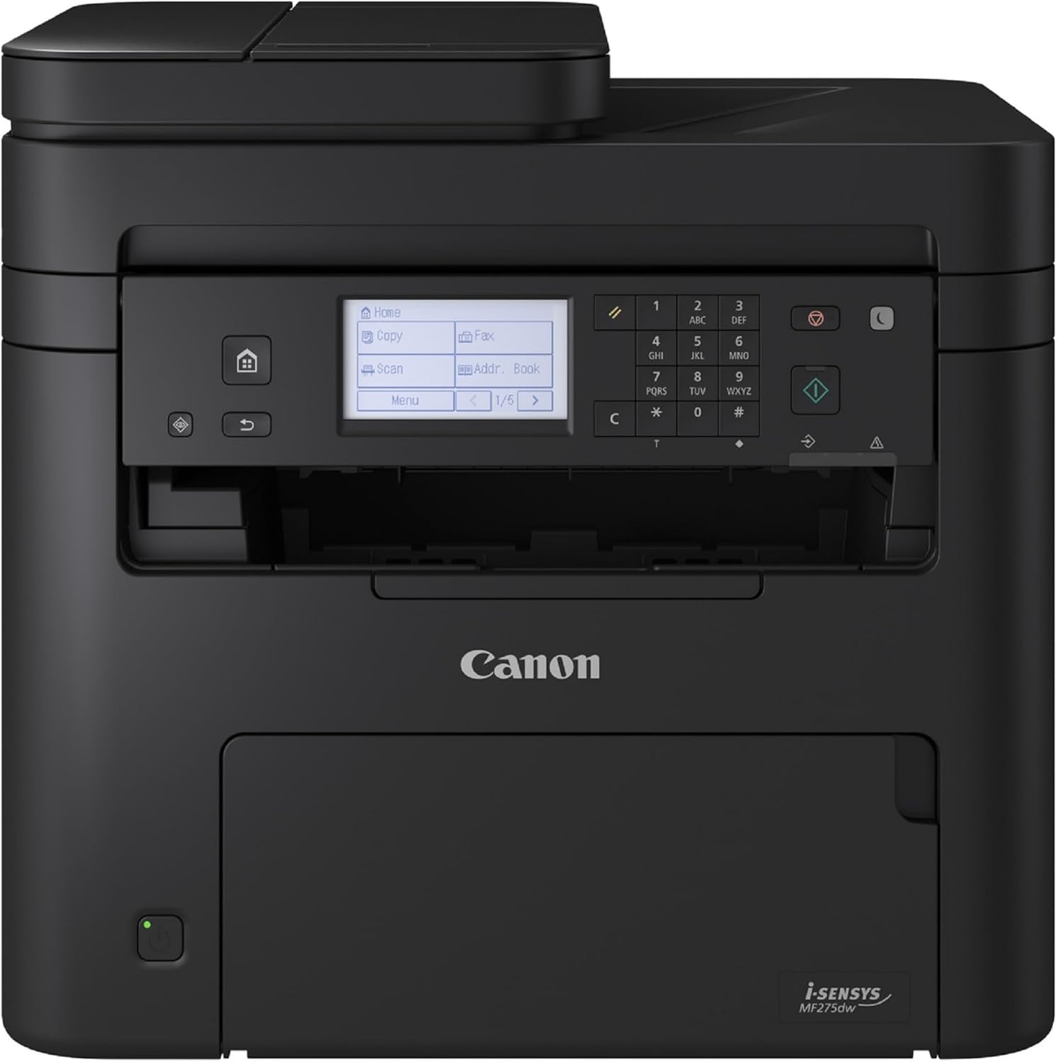 Canon i-SENSYS MF275dw Wireless All-in-One Laser Printer front view with LCD touchscreen and keypad – buy in UAE