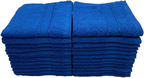 INFINI HOMES Daffodil Royal Blue Premium Face Towel Set - 30x30cm (24 Pack) | UAE Hotel Spa Quality