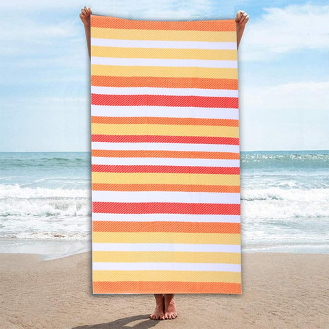 INFINI HOMES Premium Petunia Jacquard Beach Towel - Orange Cotton 86x162cm UAE