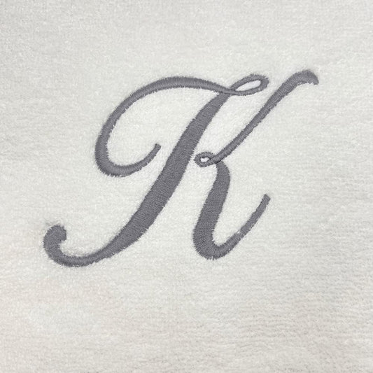INFINI HOMES Luxury Monogrammed Hand Towel - Premium 100% Cotton Bath Linen 600 GSM (Silver Letter K)