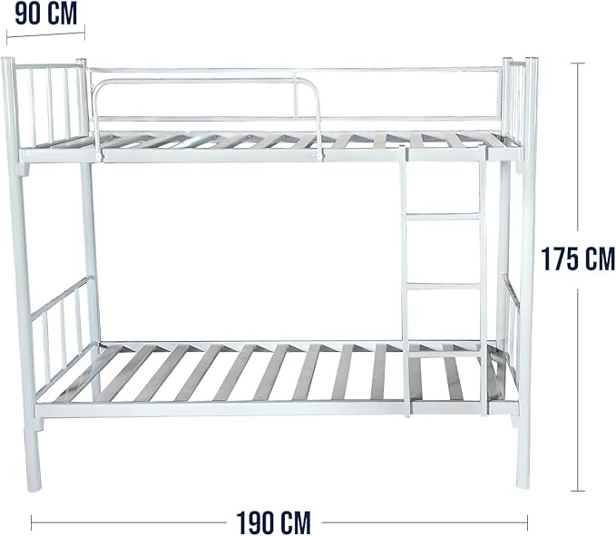 Heavy Duty Steel Bunk Bed Dubai UAE | Double Metal Bunk Bed with Ladder | INFINI HOMES