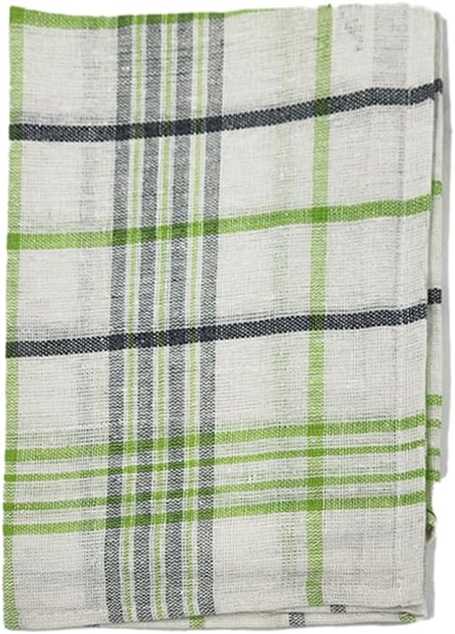 INFINI HOMES Orchard Green Multi Checks Tea Towel Set - Premium Kitchen Towels UAE