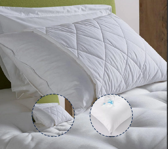 INFINI HOMES Pillow Protectors UAE - Premium Microfiber Zipped Quilted for Dubai, Abu Dhabi, Sharjah