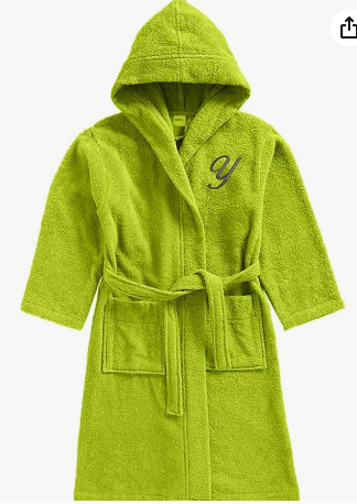 INFINI HOMES Premium Daffodil Kids Bathrobe - Monogrammed Letter Y | Hooded Terry Cotton 125x133cm