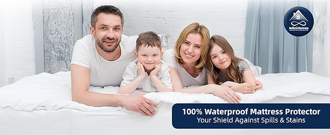 INFINI HOMES 200x200 Waterproof Mattress Protector Cover – Breathable | UAE