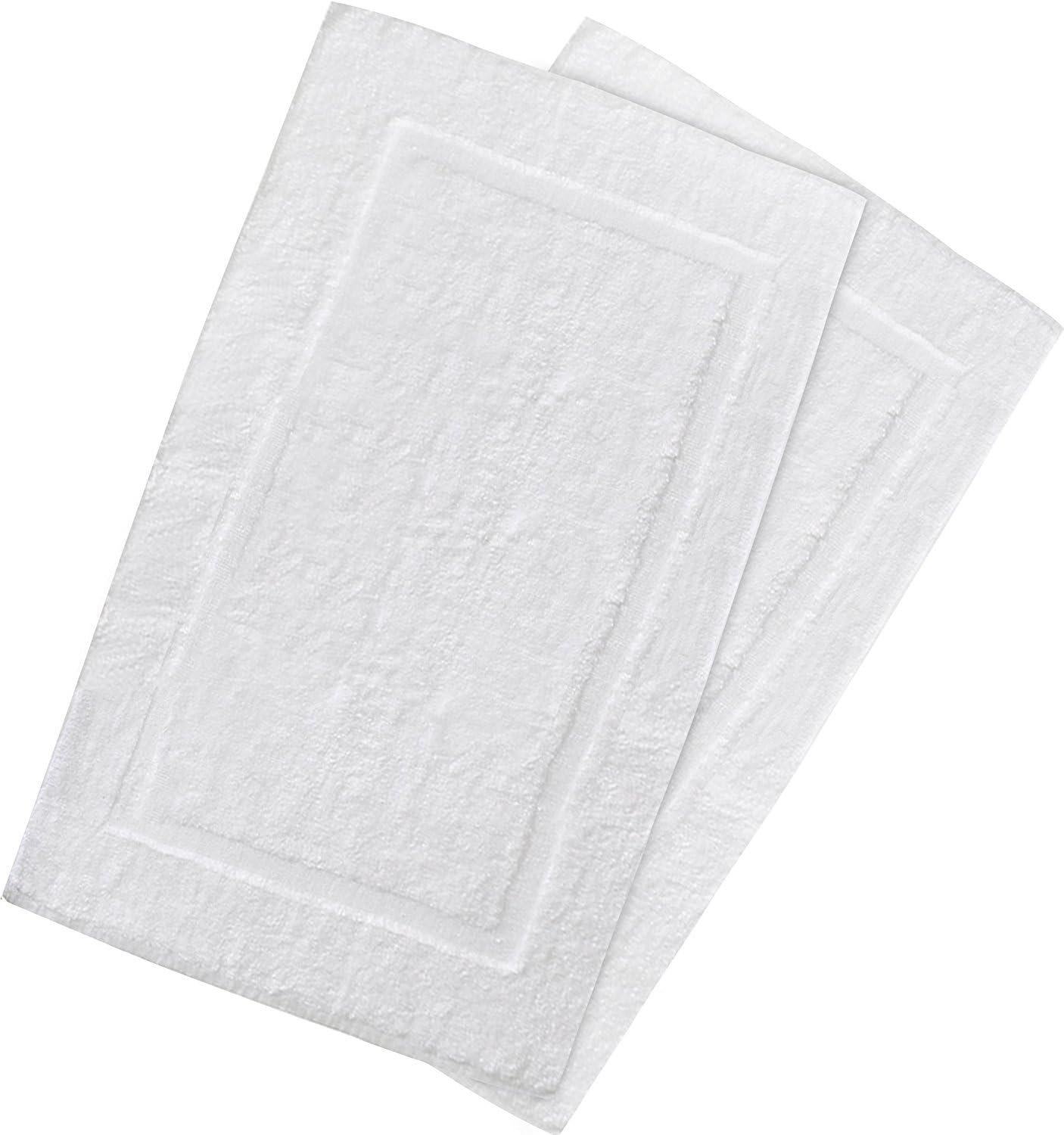 INFINI HOMES White Luxury Bath Mat Set - Premium 100% Cotton 50x80cm (Pack of 2) - UAE Wide Delivery