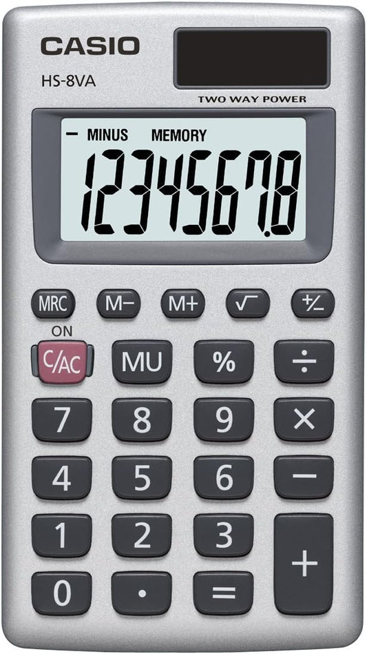 Casio HS-8VA Solar Calculator - Pocket Size 8-Digit Display | UAE