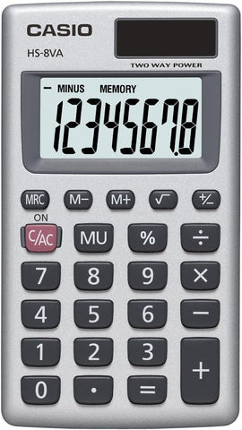 Casio HS-8VA Solar Calculator - Pocket Size 8-Digit Display | UAE