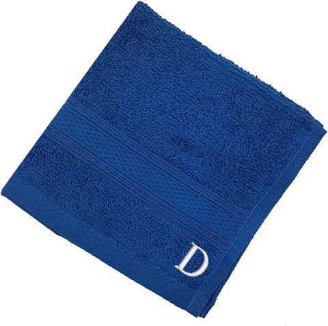 INFINI HOMES Premium Daffodil Brown Monogrammed Face Towel Set - Letter D (30x30cm, 6-Pack)