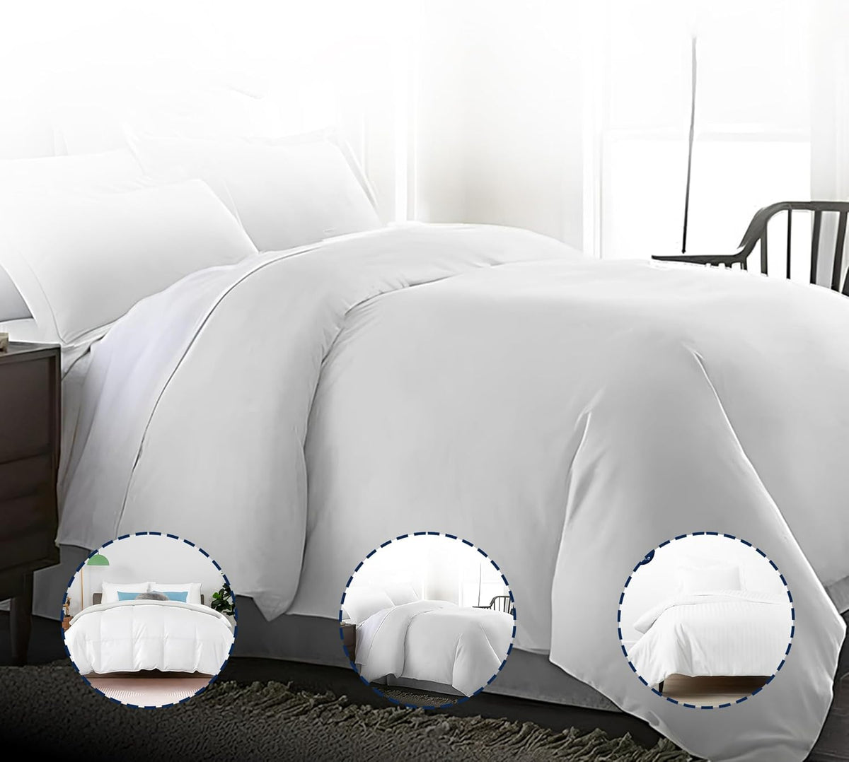 INFINI HOMES Microfiber Duvet - Solid Single 160x200cm Polyester - Soft Lightweight Luxurious