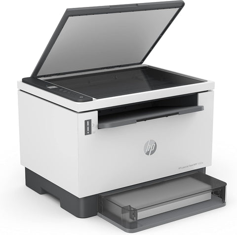 HP LaserJet Tank MFP 1602W Wireless All-in-One Printer with flatbed scanner open – UAE
