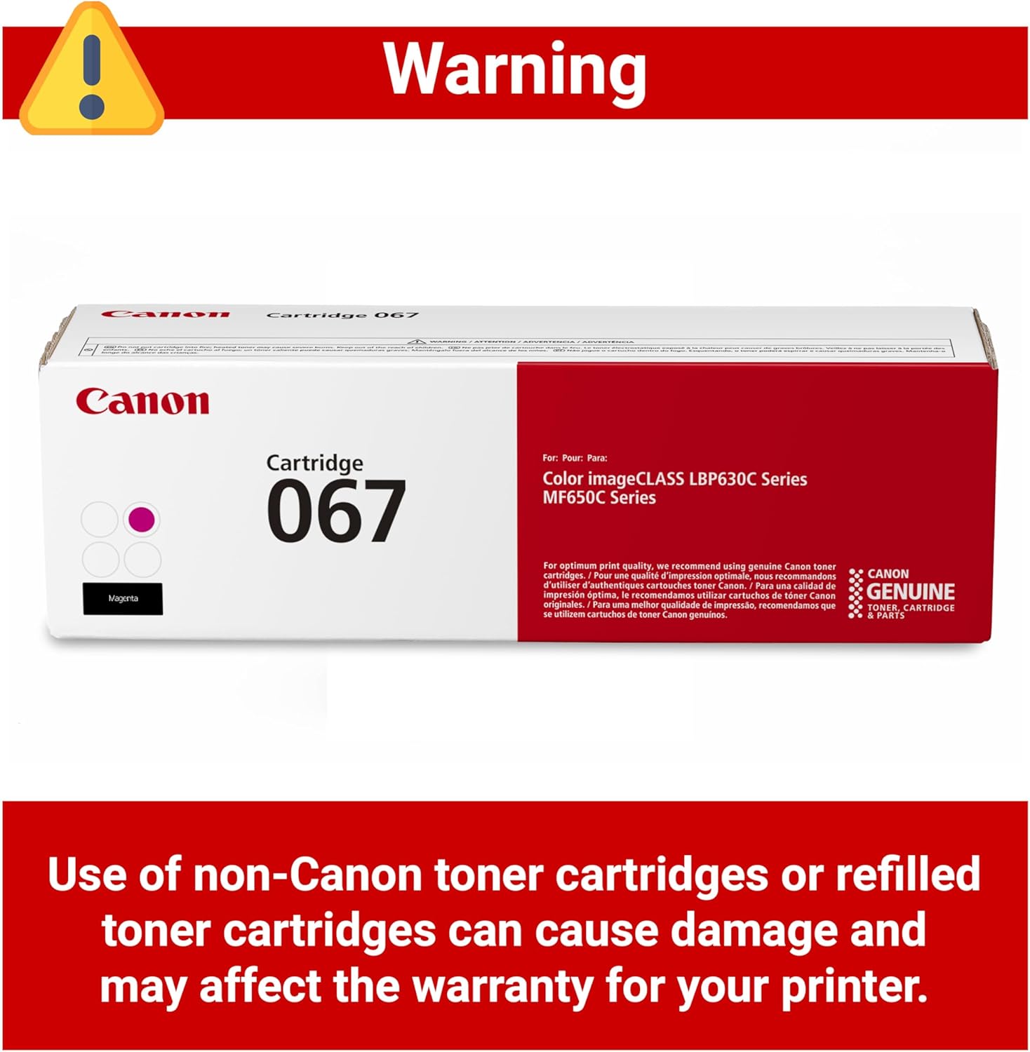 Canon 067 Magenta Toner Cartridge - Original for MF656Cdw, MF654Cdw, LBP633Cdw Printers UAE