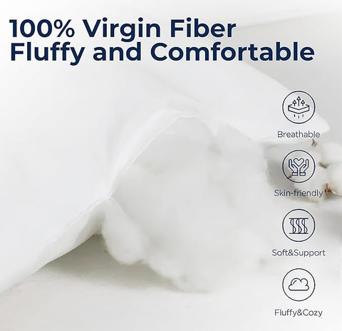 INFINI HOMES White Cushions UAE 30x50cm - Premium Virgin Fibre Soft Living Room Pillows