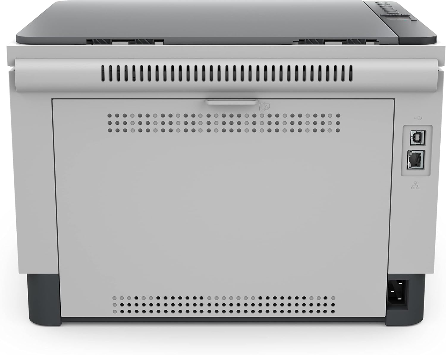 HP LaserJet Tank MFP 1602W rear panel showing USB and Ethernet ports – wireless printer UAE