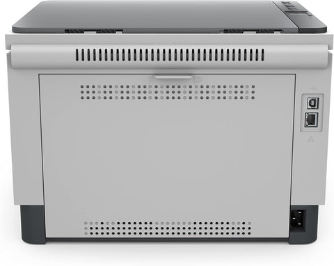 HP LaserJet Tank MFP 1602W rear panel showing USB and Ethernet ports – wireless printer UAE