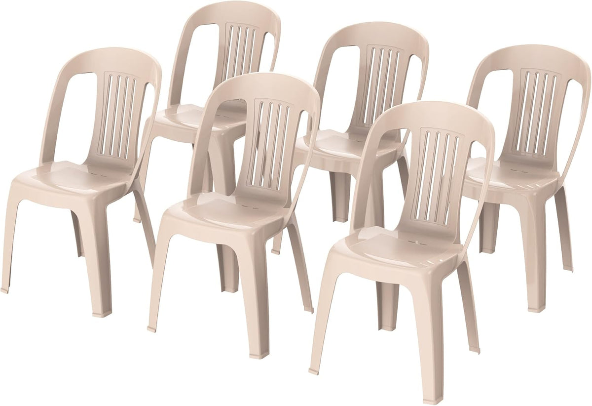 Premium Contessa Chairs Set of 6 - Beige | UAE Delivery to All Emirates