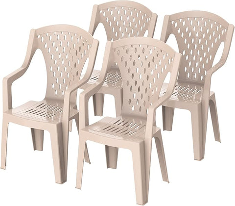 Premium Queen Chair Set of 4 Beige - UAE Wide Delivery | INFINI HOMES