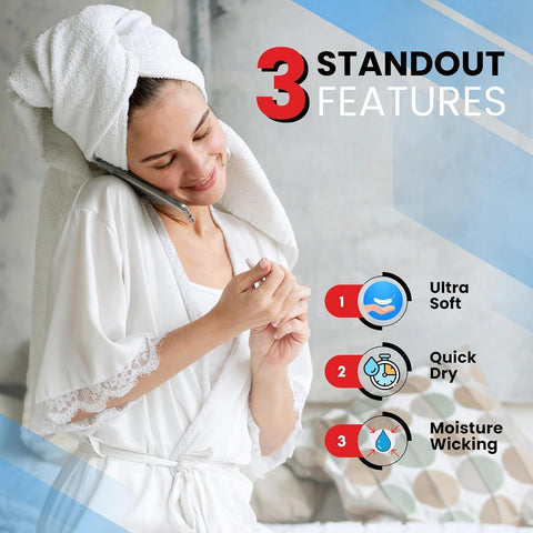 Infini Homes Premium Cotton Bath Towel Set – 8-Piece Luxury 100% Absorbent Towels for Bathroom, Spa & Hotel Use – Includes 2 Bath Towels, 2 Hand Towels & 4 Washcloths – Brilliant White – UAE Home Essentials