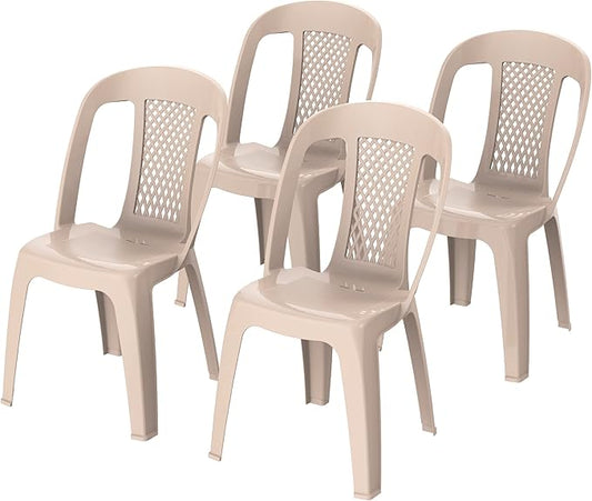 Premium Regal Chairs Set of 4 Beige كراسي ملكية فاخرة مجموعة 4 بيج - UAE Wide Delivery Dubai Abu Dhabi Sharjah