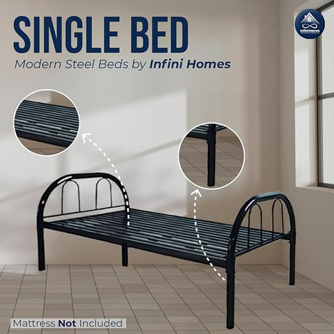 Premium Steel Single Bed Frame UAE | INFINI HOMES Metal Bed Dubai Abu Dhabi
