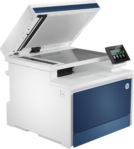 HP Color LaserJet Pro MFP 3303sdw with scanner lid open showing flatbed glass – multifunction printer Dubai
