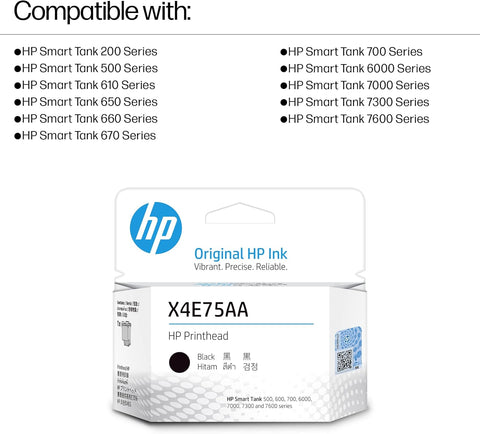 HP X4E75A Black Printhead for Smart Tank Printers | Original HP Ink Tank Printhead UAE