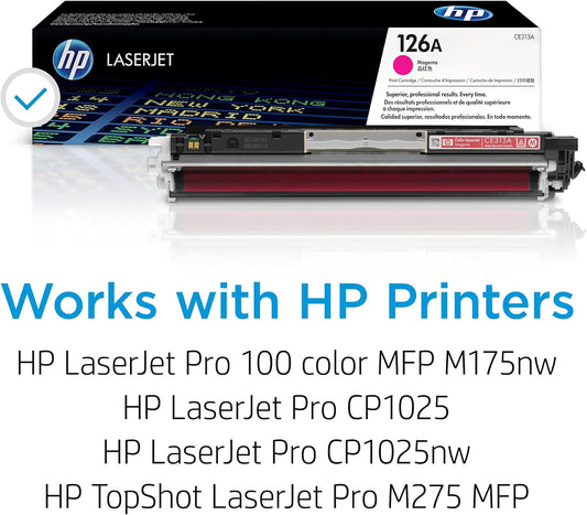 HP 126A Magenta Toner Cartridge CE313A for LaserJet CP1025 Printer - Original HP Toner UAE