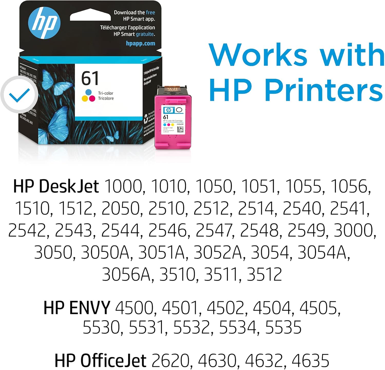 HP 61 Tri-Color Ink Cartridge Dubai UAE | Compatible with HP Deskjet, ENVY, Officejet Printers