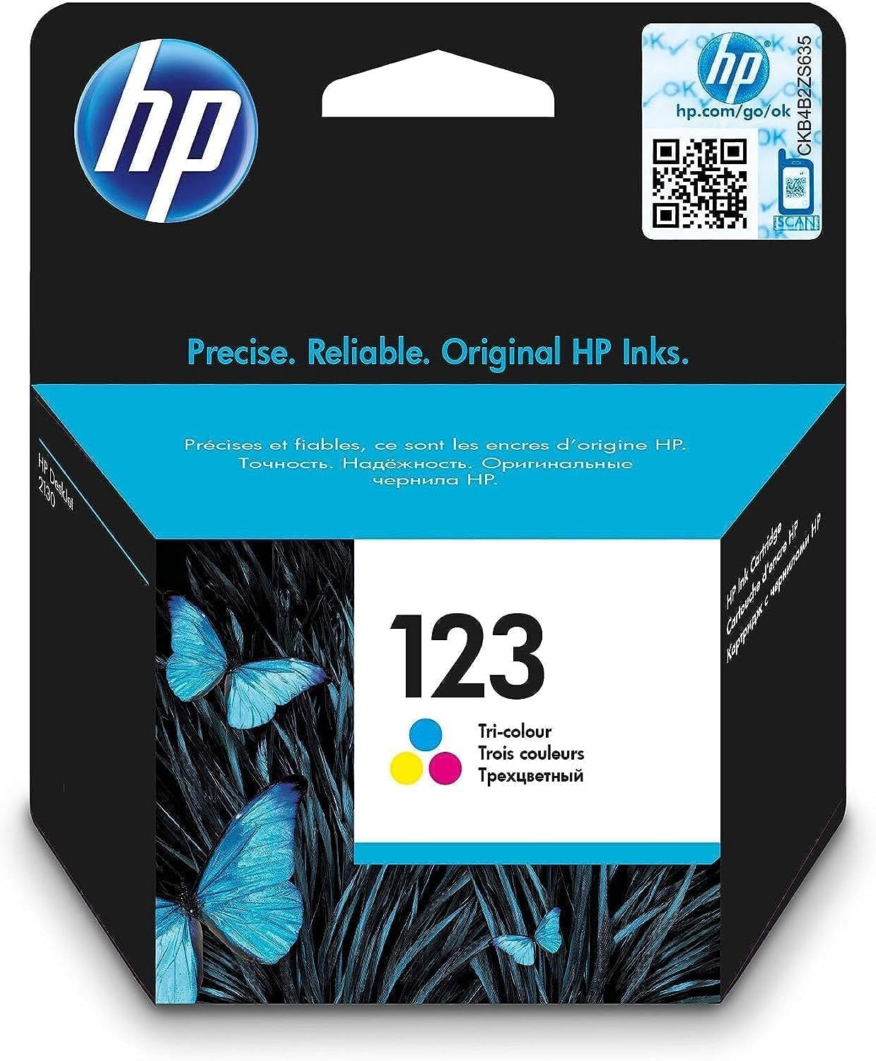 HP 123 Tri-Colour Ink Cartridge Original - Compatible with HP DeskJet Printers UAE