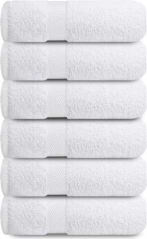 Infini Homes White Hand Towel Set – Pack of 6, 16x28 Inch Highly Absorbent & Super Soft Towels for Bathroom, Hotel & Spa Quality – Brilliant White – UAE Home Essentials