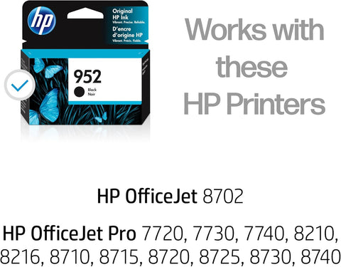 HP 952 Black Ink Cartridge Dubai UAE | Original HP Ink for OfficeJet Pro 8710 8720 8730 | 900 Pages