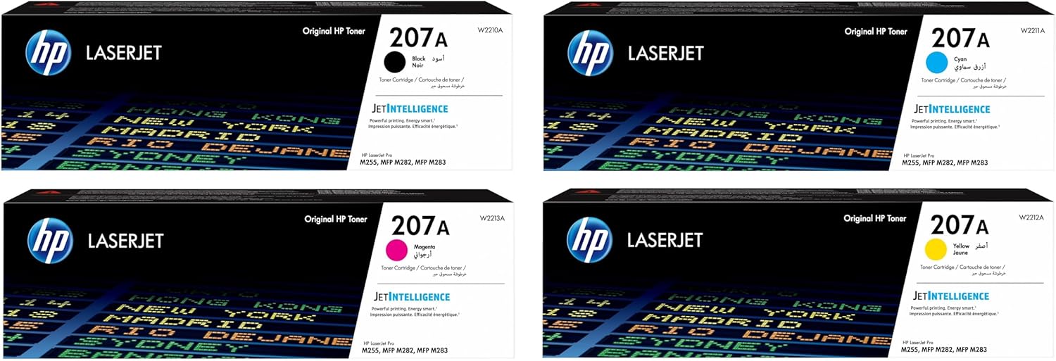 HP 207A Original Toner Cartridge Set (W2210A-W2213A) for Color LaserJet Pro M255 M282 M283 - UAE