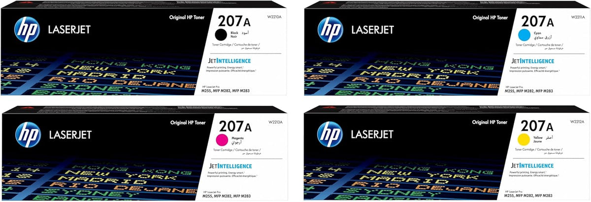 HP 207A Original Toner Cartridge Set (W2210A-W2213A) for Color LaserJet Pro M255 M282 M283 - UAE