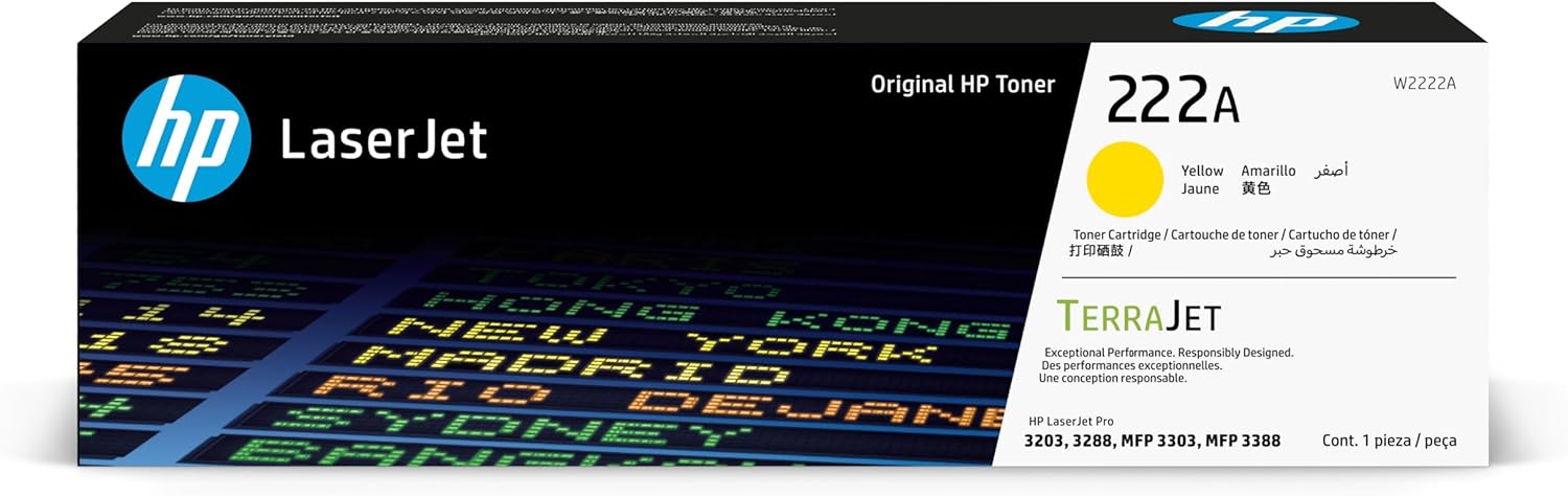 HP 222A Yellow Toner Cartridge Dubai UAE | Original LaserJet Toner for HP Pro 3203 3288 MFP 3303 3388