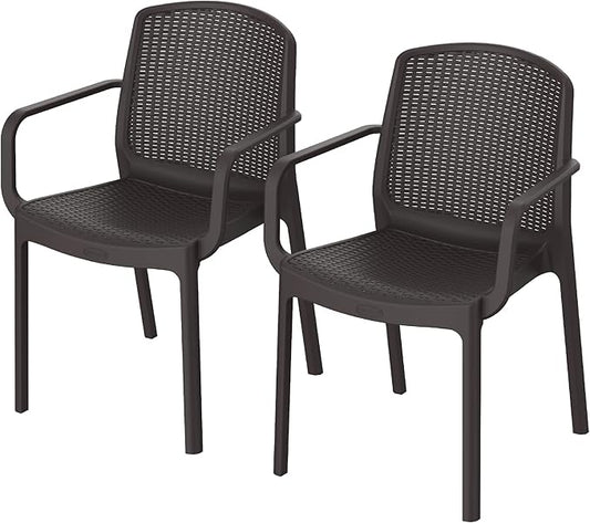 Premium Cedarattan Armchair Set Dark Brown كرسي راتان أرمشير فاخر بني داكن - UAE Wide Delivery Dubai Outdoor Furniture